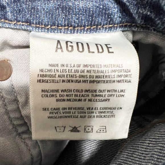 Agolde Women's Devon Low Rise Stacked Stovepipe Cotton Stretch Denim Jeans 25 - Picture 3 of 4